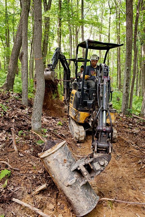 building trail with mini excavator|trail building machine tools.